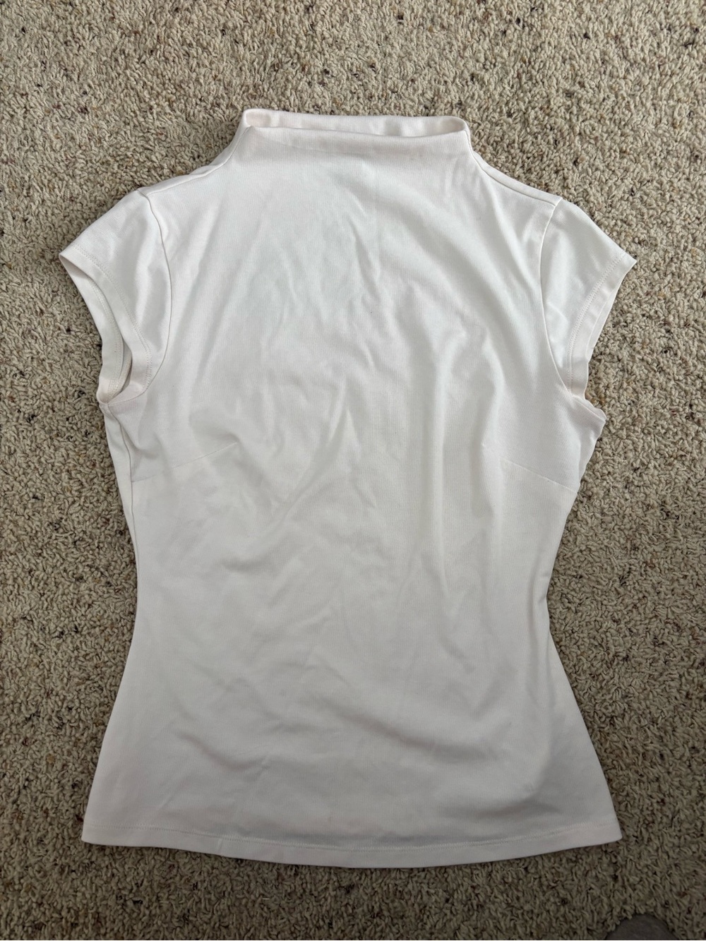 Michael Kors White Mock Neck Cap Sleeve Tee